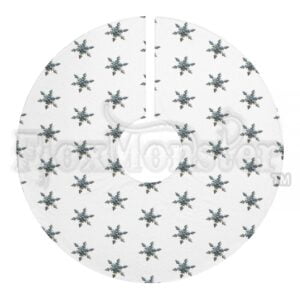 Grunge Snowflake pattern - Christmas Tree Skirts (white)