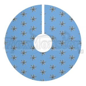 Grunge Snowflake pattern - Christmas Tree Skirts (light blue)