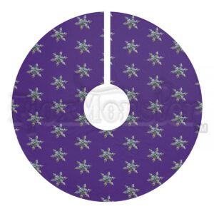 Grunge Snowflake pattern - Christmas Tree Skirts (purple)