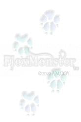 FloxMonster Tracks, blue-green faded, ©2022 A.M. Coy, All Rights Reserved