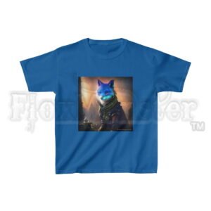 Aetherpunk Fox: “Bluezy” – Kids Heavy Cotton™ T-Shirt