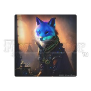 Aetherpunk Fox: “Bluezy” – Metal Art Sign